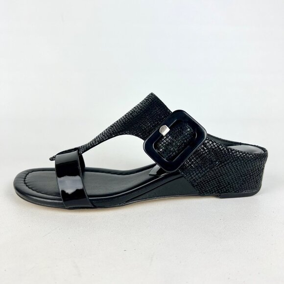 Donald Pliner Womens Ofelia Wedge Sandals Black Python Print size 8.5M - Picture 8 of 16